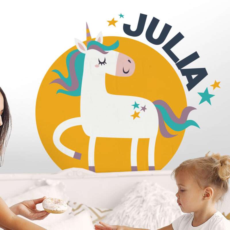 Personalisierte Sticker Grafisches einhorn mit Namen