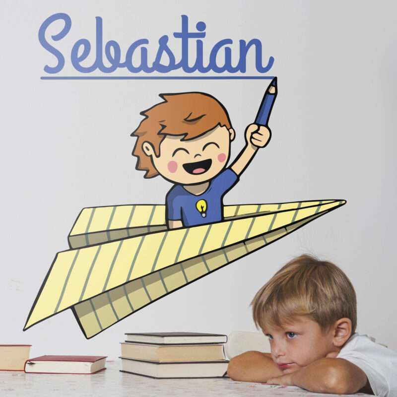 Personalisierter Namensaufkleber Schule