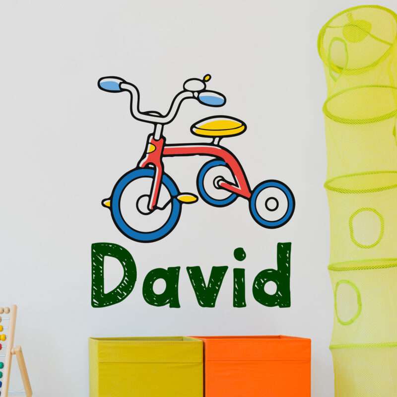 Personalisierbarer Aufkleber Dreirad