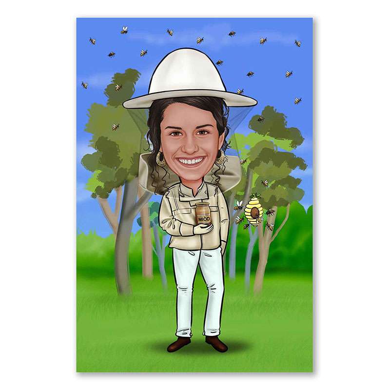 Karikatur vom Foto - Imker (ca978)