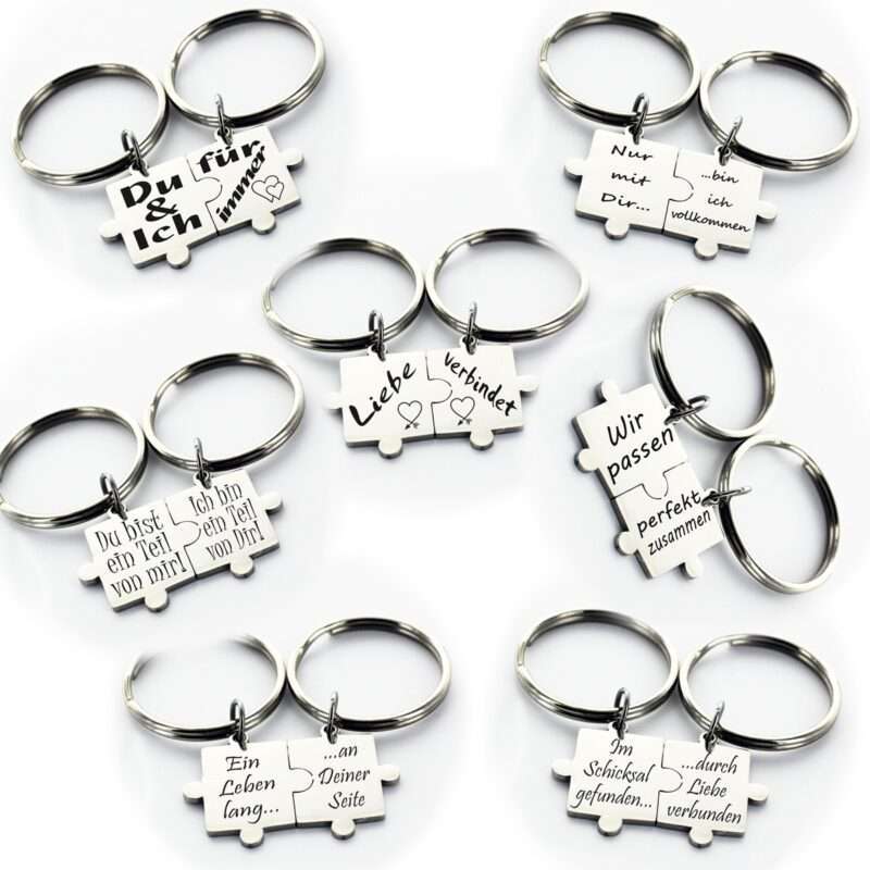 Schlüsselanhänger Partner Set Puzzleteile - verschiedene Varianten zur Auswahl