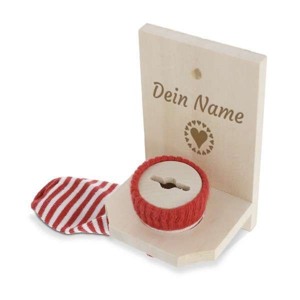 Bild von   sparstrumpf rot mit namen grajpg | fotogeschenkideende 🎀 Geschenke mit eigenem Foto Motiv o Text